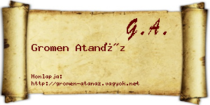 Gromen Atanáz névjegykártya